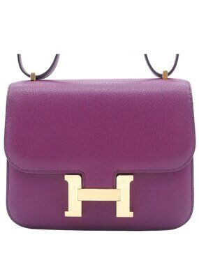 Hermes Constance 3 Mini Miroir Anemone Gold Chevre Shoulder Bag